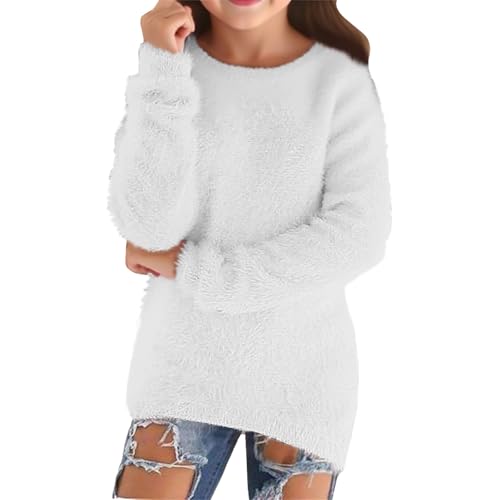 Teens Girls Fleece Sweatshirts Furry Long Sleeve Pullover Sweatshirt 2025 Fall Winter Warm Cute Sweaters Oversized
