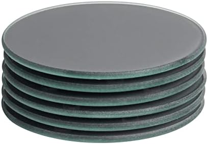 6x Round Glass Coasters - 10cm - Clear - Tabletop Protection Mat Drink Coaster Decorative Dining Placemat P0740918 - View #10