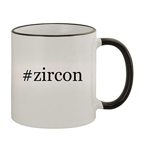 #zircon - 11oz Ceramic Colored Rim & Handle Coffee Mug, Black