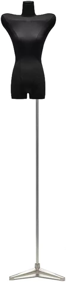 Adjustable Black Female Mannequin Dress Form, 65.7-87.4 inch, Detachable Arms & Head, Size S/Small, Perfect for Jewelry Display & Fashion Retail Showcase