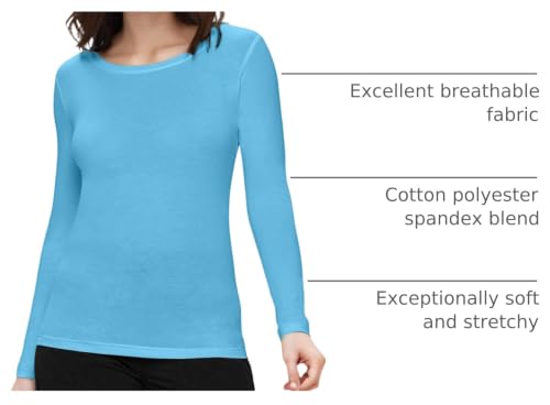 Image of Natural Uniforms Women's Long Sleeve Underscrub T-Shirt - Cotton Blend Scrub Base Layer for Nurses & Medical Professionals