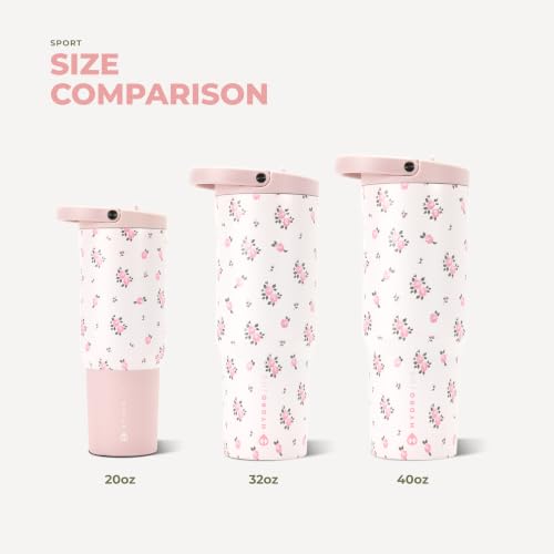 Image of HydroJug Sport 40 oz Insulated Stainless Steel Water Bottle, Wildrose