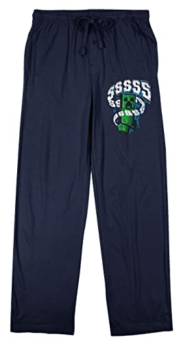Minecraft Creeper Men's Navy Blue Graphic Sleep Pants