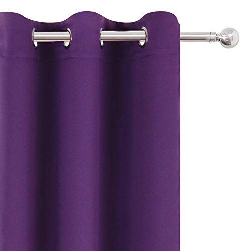 Image of LEMOMO Purple Blackout Curtains /42 x 63 Inch /Set of Two Panels Grommet Bedroom Curtains