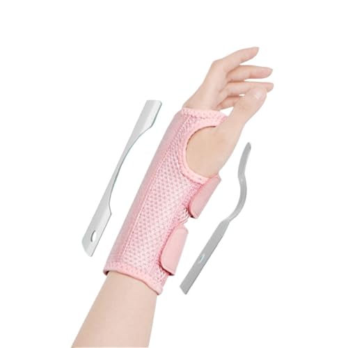 HAGJII Muñequera Tendinitis Férula De Muñeca para El Alivio del Dolor De Muñeca Muñequera Tunel Carpiano para Tendinitis, Artritis Y Dolor por Esguince Soporte De Muñeca(Pink,S_Left)