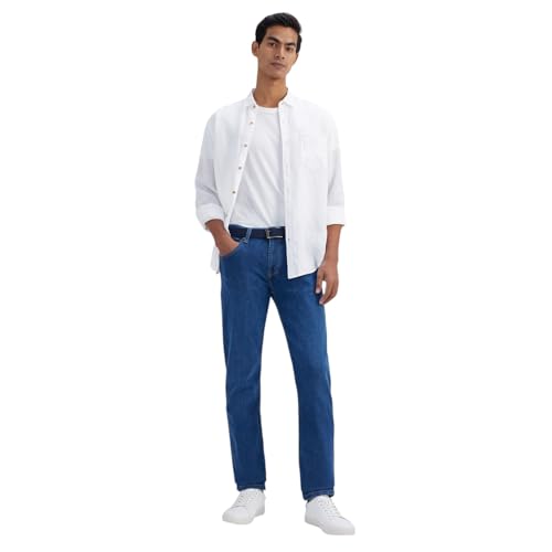 Image of Pepe Jeans Men's Straight Fit Jeans|Mid Rise |Stretchable Fabric| Jeans for Men | Available in Plus Size