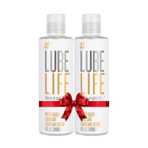 Lube Life Water Based Personal Lubricant, Lube for Men, Women & Couples, Non-Staining, 2 x 8 Fl Oz