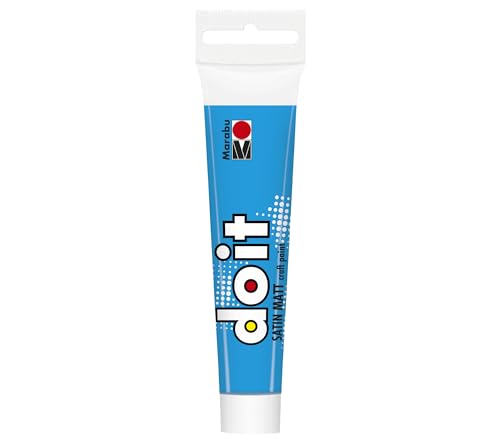 Marabu DO IT Craft Paint, 36 ml azul celeste, pintura acrílica semibrillante para bricolaje, manualidades y hobbies, pintura al agua, resistente a la intemperie, vegana, 12760076095