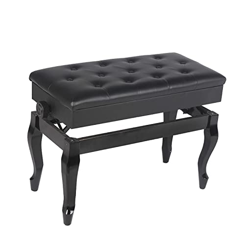 TEmkin Tabouret de Piano Banc de Piano de Luxe, Compartiment de Rangement pour Musique, équipé de Pieds en Bois Massif et d’un Coussin en Cuir rembourré, réglable en Hauteur - Les Beatles, Paul McCartney, John Lennon, RIngo Starr, George Harrison TEmkin Tabouret de Piano Banc de Piano de Luxe, Compartiment de Rangement pour Musique, équipé de Pieds en Bois Massif et d'un Coussin en Cuir rembourré, réglable en Hauteur