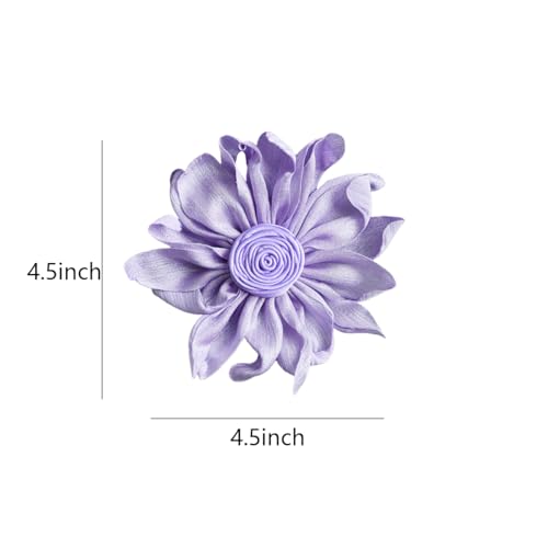 Image of Dainty Satin Fabric Flower Brooches Pin Burnt Edge Black Daisy Brooch Pin Elegant Lapel Pins Christmas Brooches Pin Dress Skirt Scarf Hat Pins Accessories Wedding Party Gift 4IN