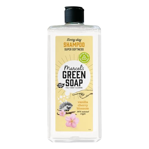 Marcel’s Green Soap Shampoo – Vanilla & Cherry Blossom – Natural Oils – 97% Natural – 97% Biodegradable – Vegan – 300ml
