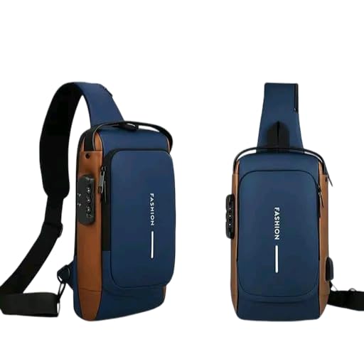 home paradise store Anti-Theft Chest Bag for Men & Women, Water Resistant Crossbody Sling Bag with USB Charging Port, Password Lock & Reversible Shoulder Strap for Travel, Office & Daily Use-picture-12