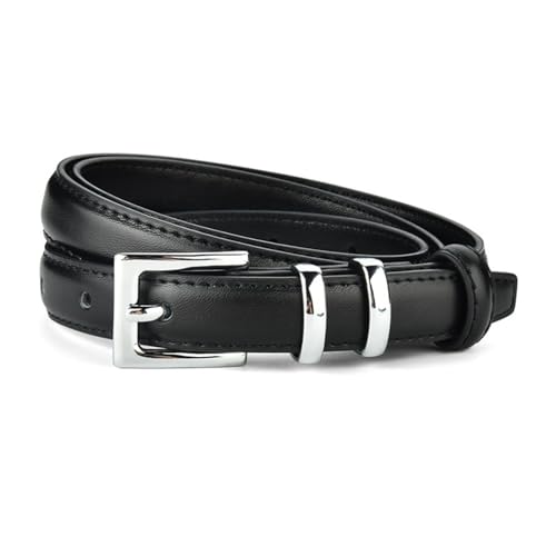 Women Skinny Leather Belts Thin Faux Leather Belt with Buckle for Jeans Pants2