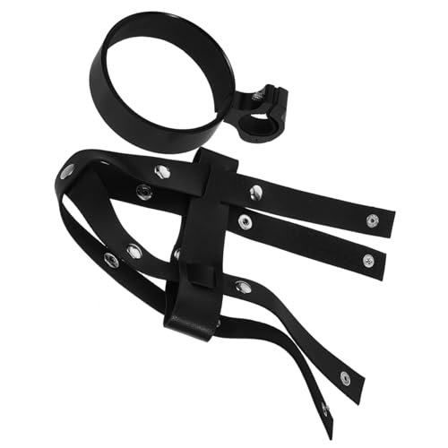 Toddmomy Parte de la Bicicleta portabotellas de Agua para Botella de Agua Soporte para Botella de Bebida de Bicicleta portabotellas para Manillar de Bicicleta Cuero PU Black