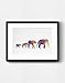 Dignovel Studios 8X10 Unframed Elephant Family of Four Safari Animals Family Watercolor Art Print Poster Illustration N012