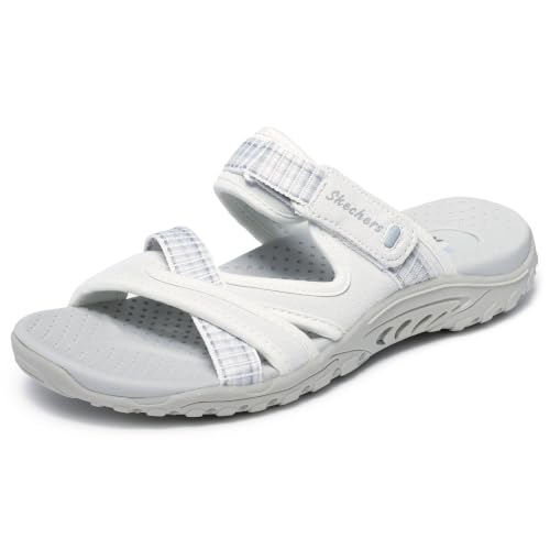 Image of Skechers Women's Reggae - Color-full | Cushioned Footbed, Shock-Absorbing Reggae Midsole, Leather and Web Fabric Upper, Outdoor Trail Slide
