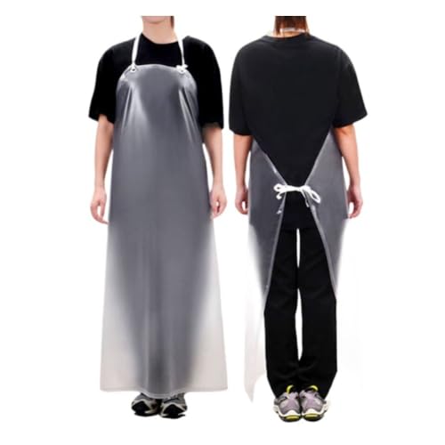 QDMHA Tablier Transparent en PVC Imperméable – Tablier de Cuisine Robuste pour Hommes et Femmes, Durable, Résistant à l'huile et aux Taches, Longueur Idéale pour Le Nettoyage, la