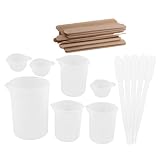 BELLIFFY Silikonmessbecher Für Harz Mischbecher Satz Mit Rührstäben Kompatibel Mit Seife Wachs...