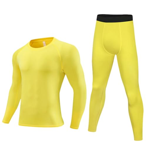 Valcatch Kids Boys Thermal Sets Skins Base Layer Set Rugby Football Basketball Ski Sport Clothing Kit Long Sleeve Tops and Legging Tights Pants Youth Gym PE Breathable Outdoor Wear for 4-12 Years