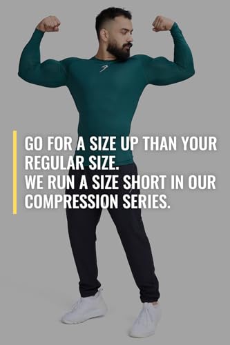 Image of FUAARK Men's Full Sleeve Compression T-Shirt - Athletic Base Layer for Fitness, Cycling, Training, Workout, Tactical Sports Wear