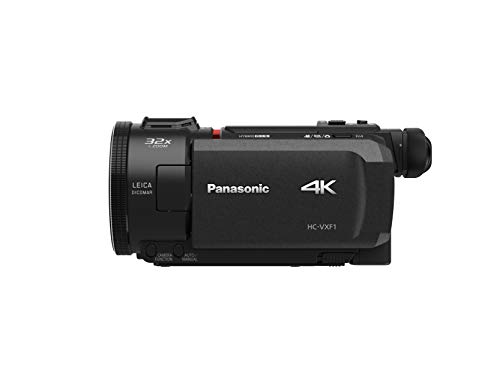 Panasonic HC-VXF1 4K Ultra HD-Kamera (große MOS-Matrix, Leica Dicomar Objektiv, 25mm Weitwinkel, Optischer Zoom 24x, EVF-Visierer, HYBRID I.O.S.+), schwarz