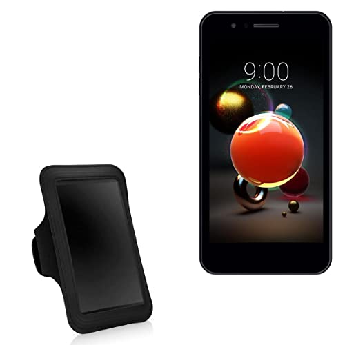 BoxWave Case Compatible with LG K9 - Sports Armband, Adjustable Armband for Workout and Running for LG K9 - Jet Black