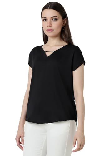 Image of Van Heusen Women's Polyester Regular Fit V-Neck Formal Top