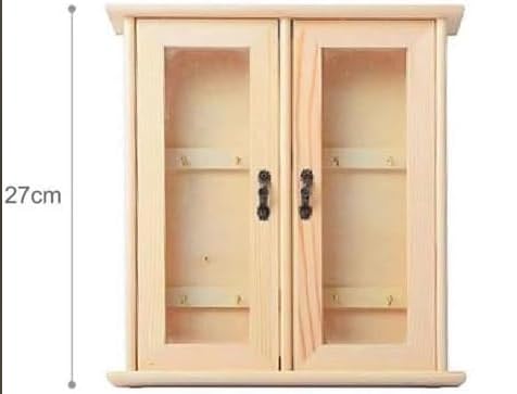 Petite Armoire Murale En Bois Pour Ranger Vos Clés - 3 étagères, Style Naturel