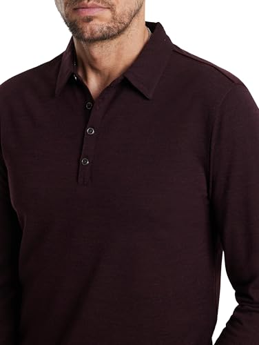 John Varvatos Men's Maleo Long Sleeve Polo, Merlot2
