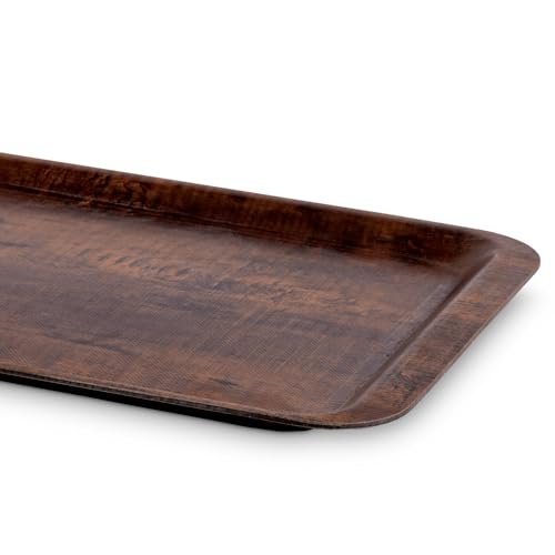 Image of Freelance Nature Kraft Serving Tray Chestnut, 43x61 cm, Rectangle, Non-Slip Surface, Decorative Anti-Skid Kitchen & Dining /Coffee Table Trays for Breakfast /Food /Tea - Brown, Made in Europe