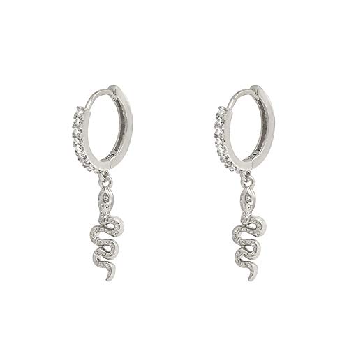 Boucles d'oreilles créoles serpent argent 925 anti allergie pour peau sensible