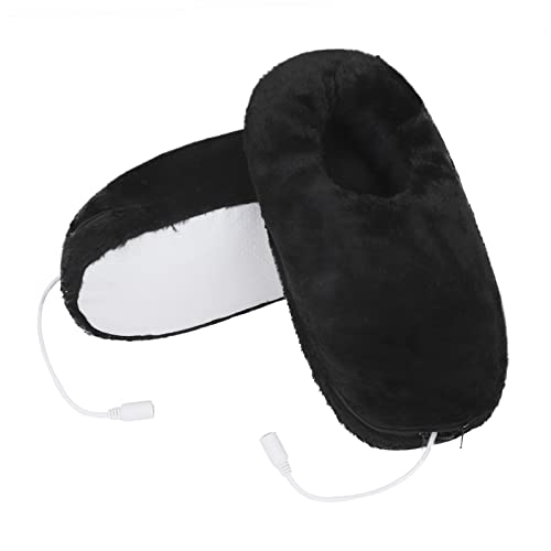 Electric Heated Thick Padded Plush Slippers, Men Women Winter USB Rechargeable Heating Pad Bootie Foot Heater Pull on Shoes Anti-Slip Thermal Indoor Slippers Boots Foot Warmer3