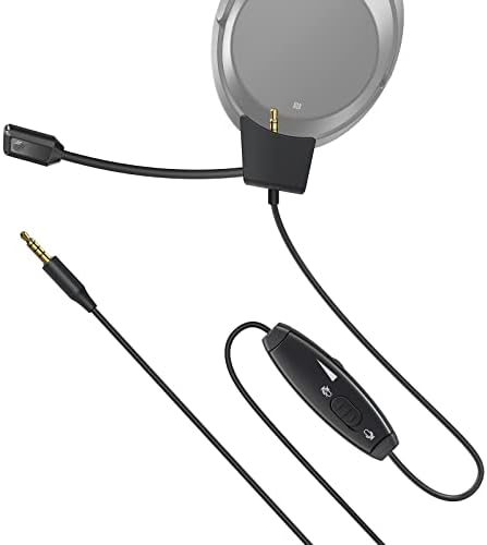 FULAIM Boom Microphone Cable Compatible with Sony WH-1000XM4 & WH-1000XM3 Headphones with Volume Control & Mute Switch for PC, Laptop, PS4 PS5 Xbox One Controller