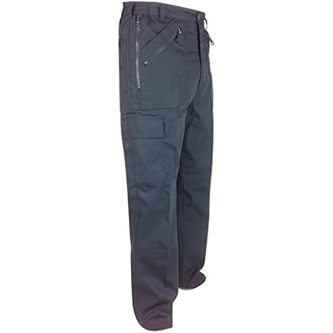 Mens ZIPPED COMBAT Action Trousers with Multiple Pockets Navy W: 42 L: 31 Cover