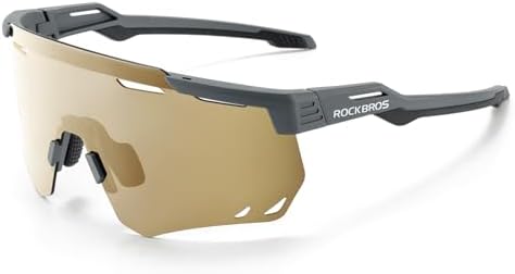 Occhiali Da Ciclismo ROCKBROS Polarizzati - Protezione UV400, Lenti Rosse, Telaio TR90 Leggero