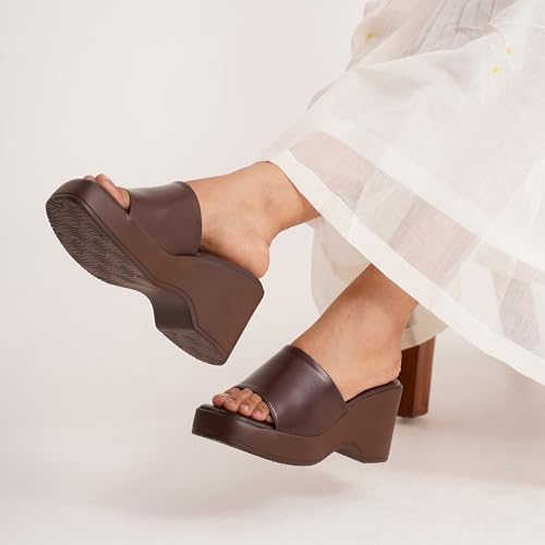 Image of JM LOOKS Women's Wedge Sandals - Open Toe Slip-On with Comfortable Sole | Stylish & Easy to Daily and Casual Outfits