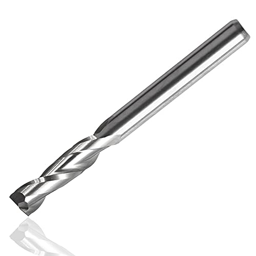 Yakamoz SK0008 Spiral Router Bit, 10Pcs 1/8 Inch Shank Carbide Cnc End Mill Cutter 2 Flutes Flat End Milling Bits 12Mm Cutting Length thumb #1