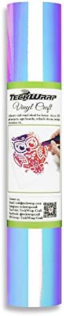 TECKWRAP Holographic Chrome Craft Vinyl 1ftx5ft, Opal White