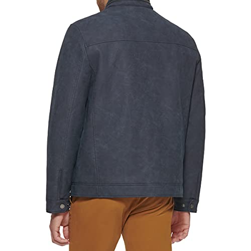 DOCKERS Men's Faux Leather Military Jacket2