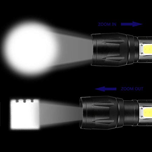 Image of Sarjak Rechargeable Spot Torch 2 in 1 Led Flashlight Zoom Torch Mini Size Telescopic Portable Light for Outdoor Other Camping
