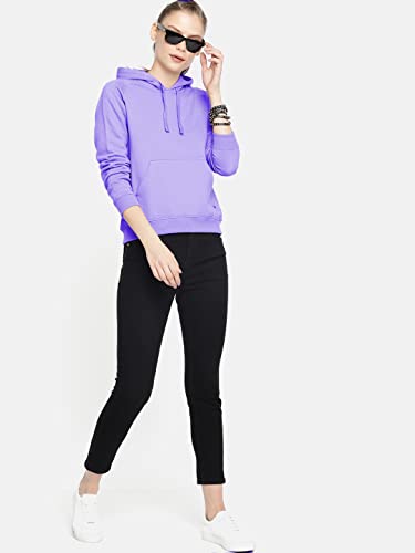 Image of Y M Enterprises Fleece Stylish Plain Hoodie for Women Winter Wear