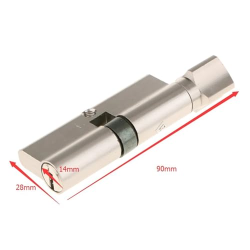 Serrure à cylindre de 90 mm avec bouton tournant en aluminium brossé - 7