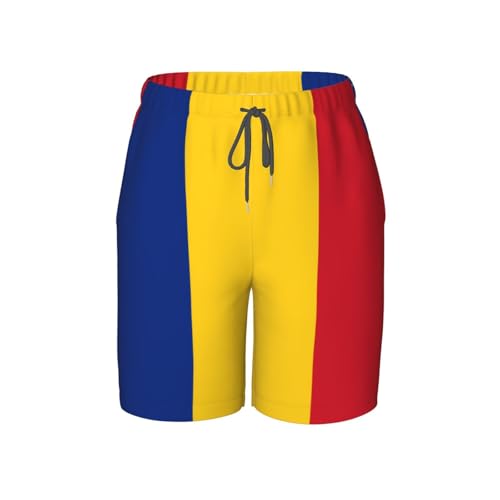 Flag of Romania Youth Beach Pants, Soft and Breathable, with Drawstring Waist, Suitable for Sports and Leisure.
