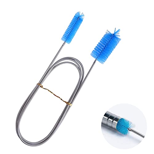 KARELLS Cepillo de Limpieza para Acuarios, Limpiadores Tubos Cepillo para Mangueras, Flexibles Doble Extremo Cepillo de Tubo de Nylon Tubo Limpieza Cepillo para Tubos de Acuario 155cm, Azul