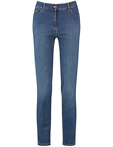 GERRY WEBER Edition Damen Hose Lang Jeans, Dark Blue Denim mit Use, 46 EU