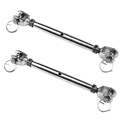 NIYANGLE 2 Piezas Pernos De Tensor Cerrados Ancla Bridas Para Cables Bundy Elástico Cuerda Elástica Almohadilla Tendedero Cuerdas Elásticas Con Ganchos Cuello Frotar Acero Inoxidable Silver