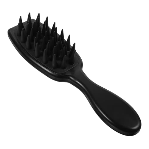Beaupretty Peine Masajeador de Cabelludo Cepillo Exfoliador para Limpieza y Estimulación del Crecimiento Diseño y Multifuncional Color Negro