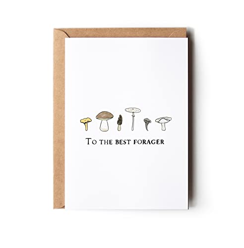 Father's Day Mushroom Card, Birthday Card for Nature Lovers, Card for Mushroom Hunters (Premium Quality, Handmade)