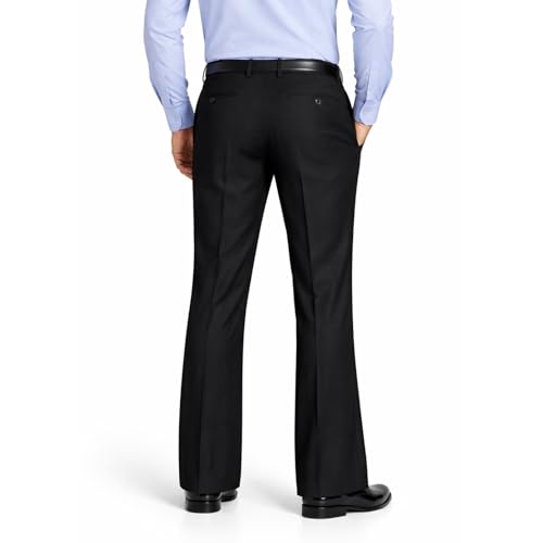 Image of Men's Black Bootcut Trouser, Bar Vi Fabric, Tailored Fit, Stretchable Formal Pant (in, Numeric, 28)