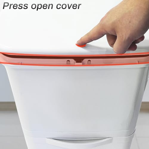 Image of 2 Tiers Kitchen Garbage,Sorting Trash Cans with Wheels,Trash and Recycling Combo,Dry and Wet Separation Can,Classification Trash Bin,Large Capacity Kitchen Plastic Garbage Can,Recycle